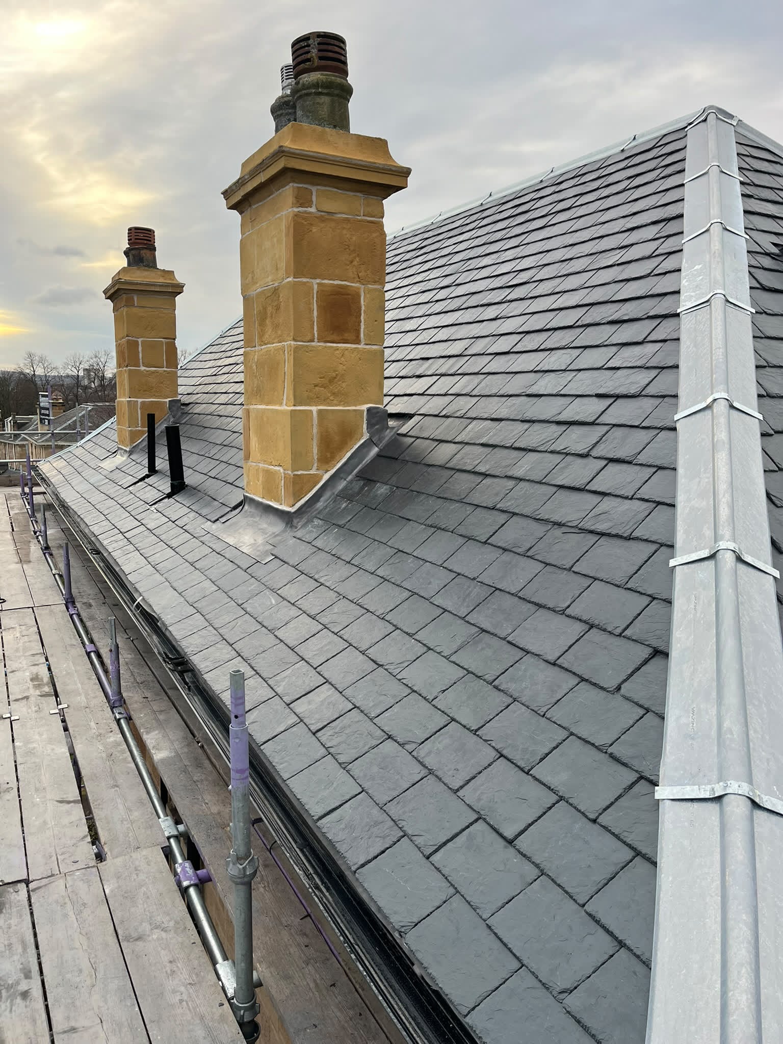 Actual Job Slate Roof & Chimney